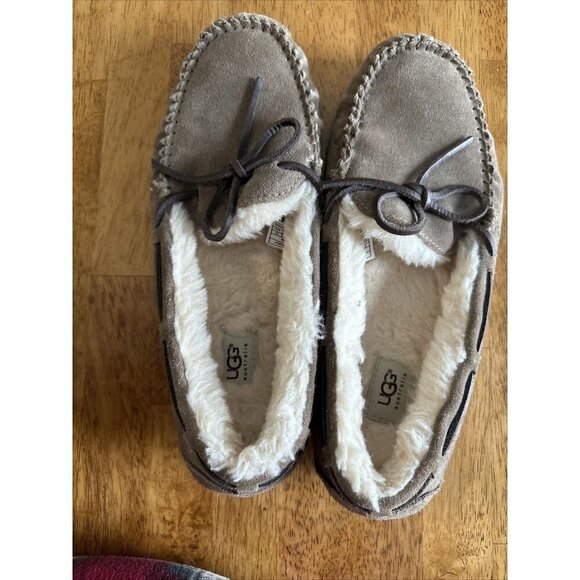 SOLD!!! UGG OLSEN CHESTNUT SUEDE SHEEPSKIN MOCCASIN SIZE US 12/UK 11 - Picture 5 of 6